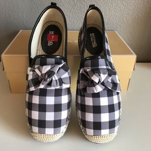 Michael Kors Willa Espadrille, Gingham (B&W)